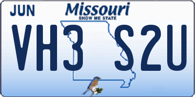 MO license plate VH3S2U