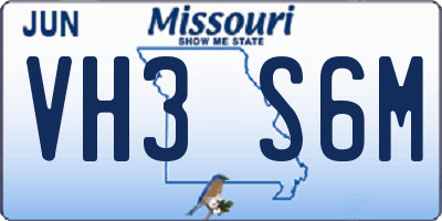 MO license plate VH3S6M