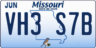 MO license plate VH3S7B