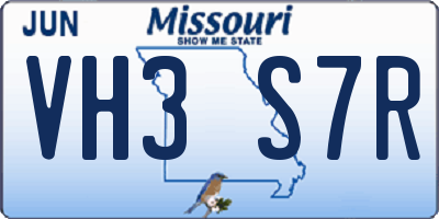 MO license plate VH3S7R