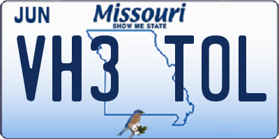 MO license plate VH3T0L