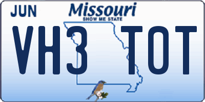 MO license plate VH3T0T