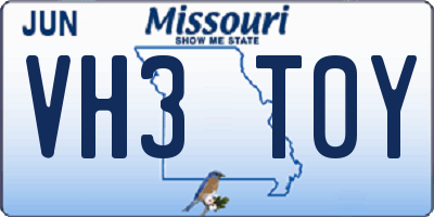 MO license plate VH3T0Y