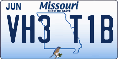 MO license plate VH3T1B