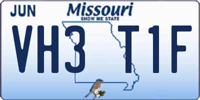MO license plate VH3T1F