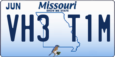 MO license plate VH3T1M