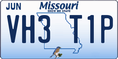 MO license plate VH3T1P
