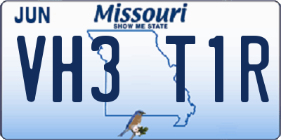 MO license plate VH3T1R
