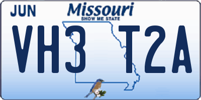 MO license plate VH3T2A