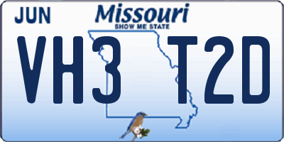MO license plate VH3T2D