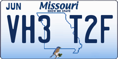 MO license plate VH3T2F