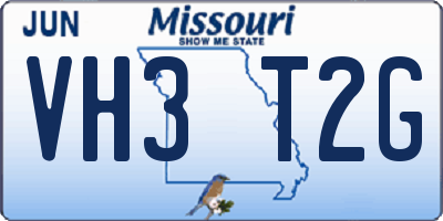 MO license plate VH3T2G