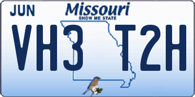 MO license plate VH3T2H