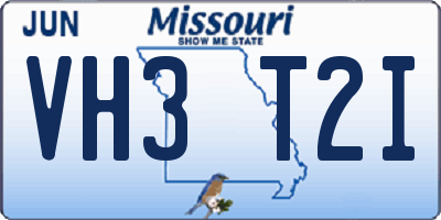 MO license plate VH3T2I