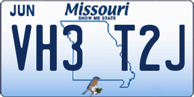 MO license plate VH3T2J