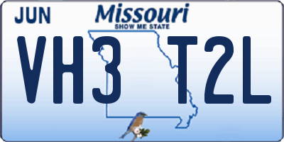MO license plate VH3T2L