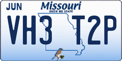 MO license plate VH3T2P