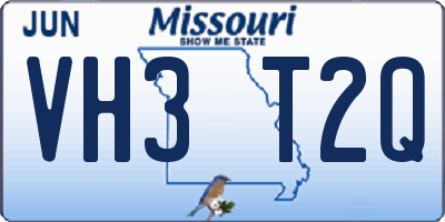 MO license plate VH3T2Q