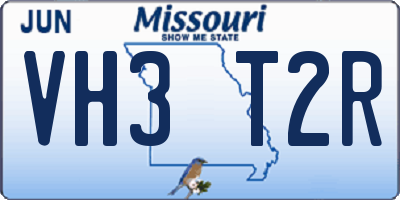 MO license plate VH3T2R