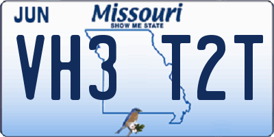 MO license plate VH3T2T