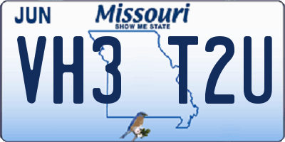MO license plate VH3T2U