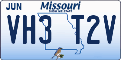 MO license plate VH3T2V
