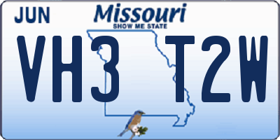 MO license plate VH3T2W