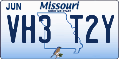 MO license plate VH3T2Y