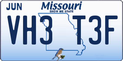 MO license plate VH3T3F