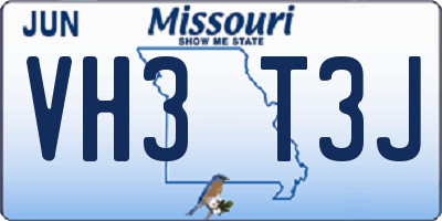 MO license plate VH3T3J