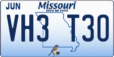 MO license plate VH3T3O