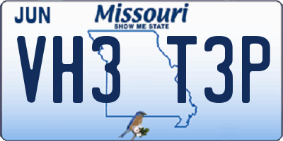 MO license plate VH3T3P