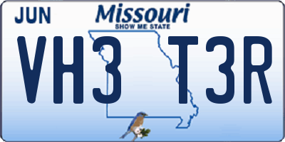MO license plate VH3T3R