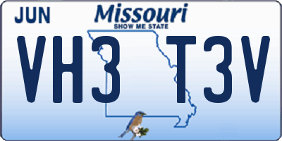 MO license plate VH3T3V