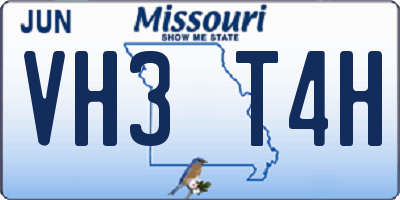MO license plate VH3T4H