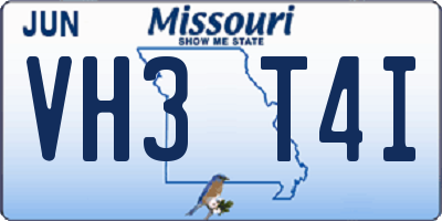 MO license plate VH3T4I