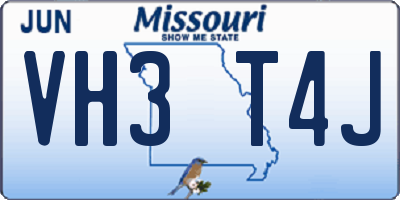 MO license plate VH3T4J