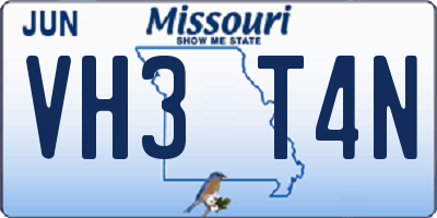 MO license plate VH3T4N