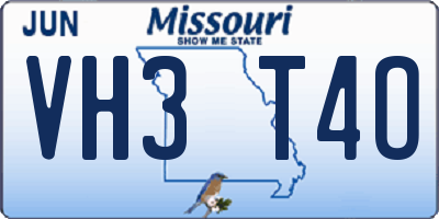 MO license plate VH3T4O