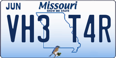 MO license plate VH3T4R
