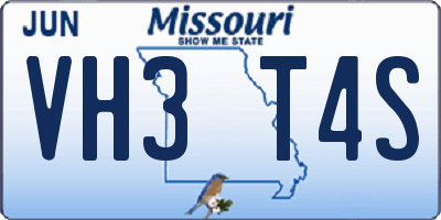 MO license plate VH3T4S