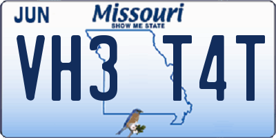 MO license plate VH3T4T