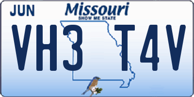 MO license plate VH3T4V