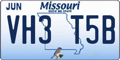 MO license plate VH3T5B