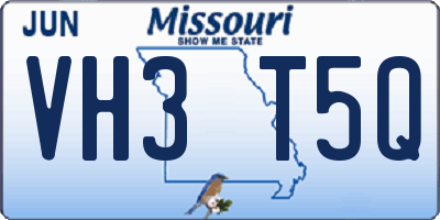 MO license plate VH3T5Q