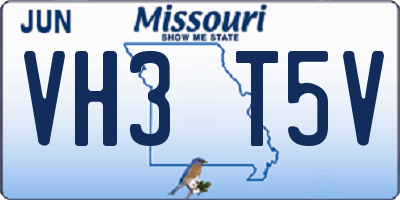 MO license plate VH3T5V