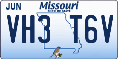 MO license plate VH3T6V