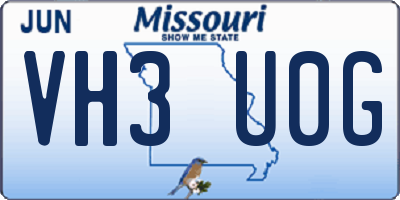 MO license plate VH3U0G
