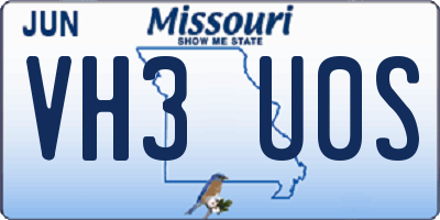 MO license plate VH3U0S