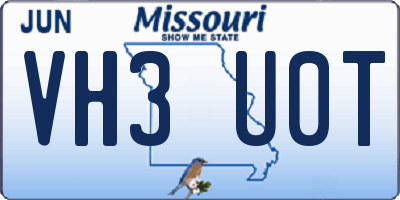 MO license plate VH3U0T